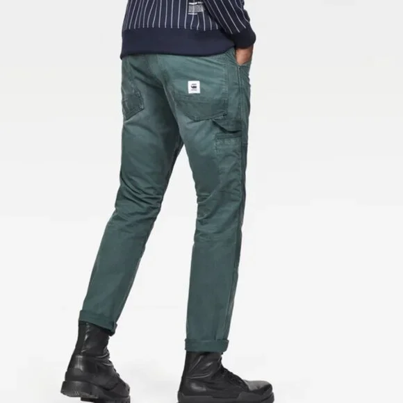 G-Star Raw Men's Straight Tapered Faeros Pants Green/Balsam W33xL32 - Picture 2 of 11